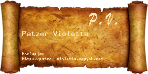 Patzer Violetta névjegykártya